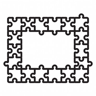 Jigsaw puzzle frame outline illustration