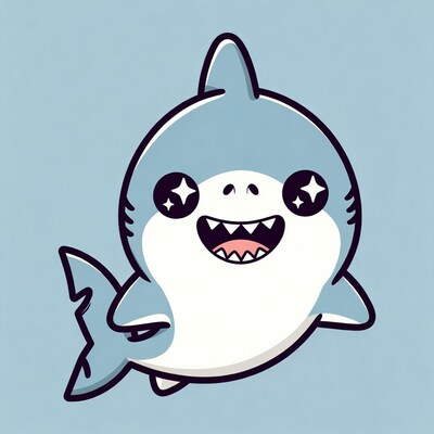 Cute kawaii shark illustration