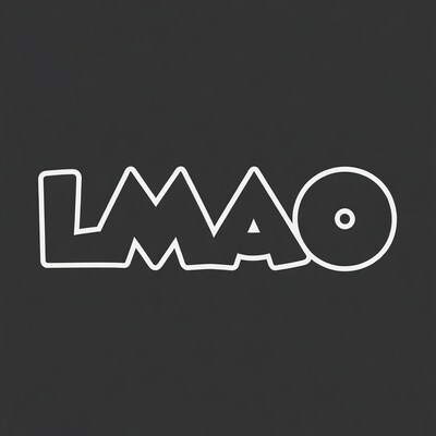 LMAO text on black background