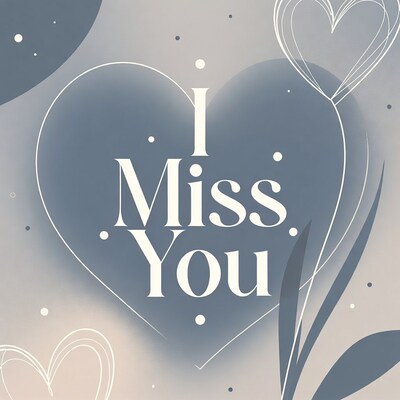 I Miss You Heart Illustration