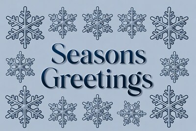 Seasons Greetings with Snowflakes