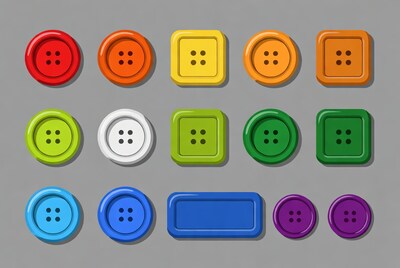 Colorful Buttons Illustration Set