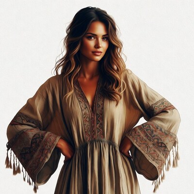 Beautiful woman in bohemian dress