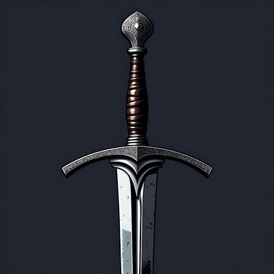 Ornate Medieval Sword Illustration