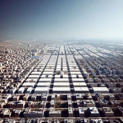 Aerial View of Grid Cityscape