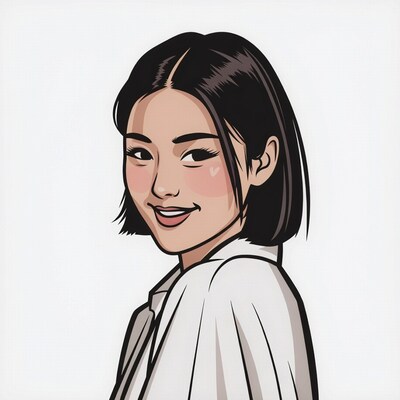 Asian woman smiling in white shirt