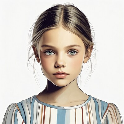 Girl with green eyes portrait