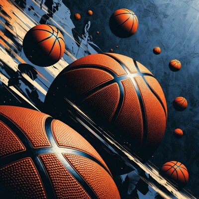Floating Basketball Illustration