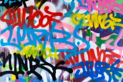 Colorful Graffiti Wall Art