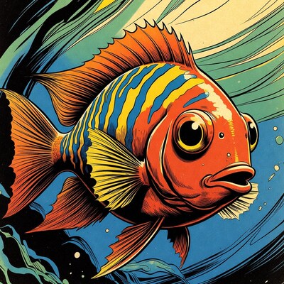 Colorful Angelfish Illustration