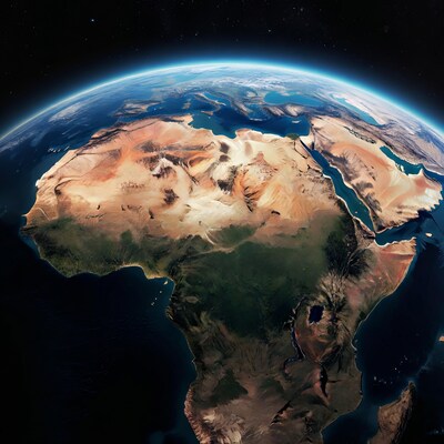 Earth from space showing Africa