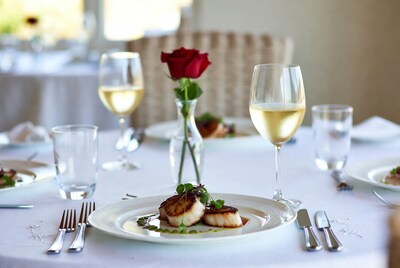 Seared Scallops with Wine and Rose