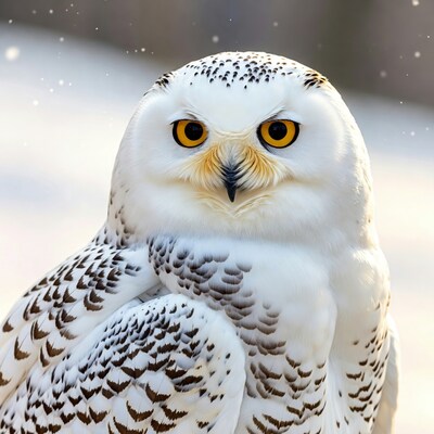 Snowy Owl in Snowflakes