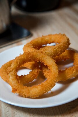 Crispy Onion Rings on Plate