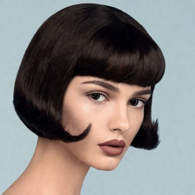 Woman with bob haircut profile