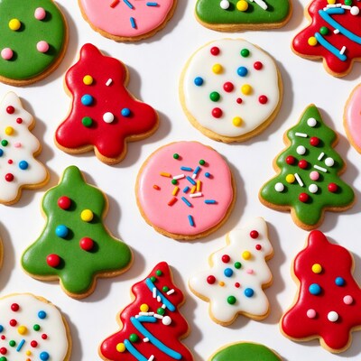 Colorful Christmas Tree Cookies