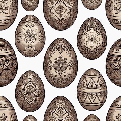 Pattern of Ornate Easter Eggs