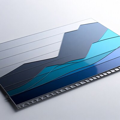 3D Blue Layered Bar Graph
