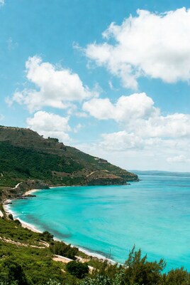 Turquoise Bay with Green Cliffs