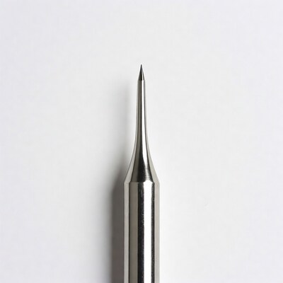 Sharp metallic needle tip