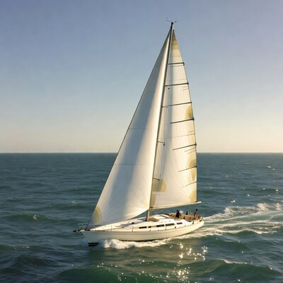 White sailboat sailing on ocean