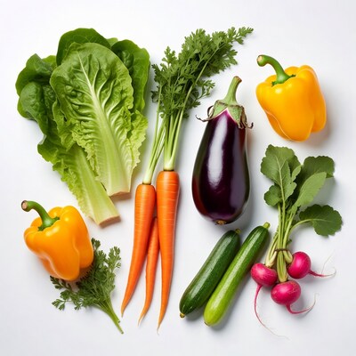 Fresh Vegetables on White Background