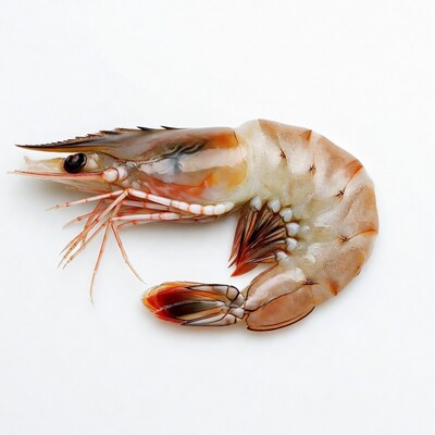 Fresh tiger prawn on white background