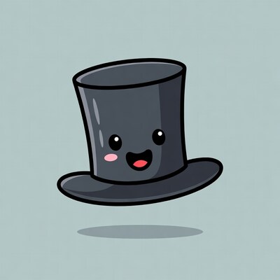 Cute Smiling Top Hat Illustration