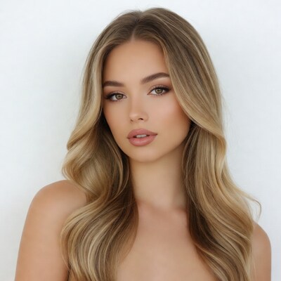 Beautiful woman with blonde wavy hair
