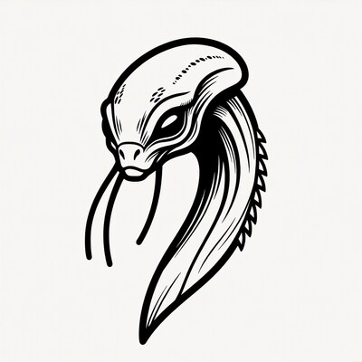 Alien Snake Head Illustration