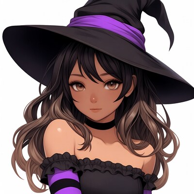 Anime Witch Girl in Black Hat