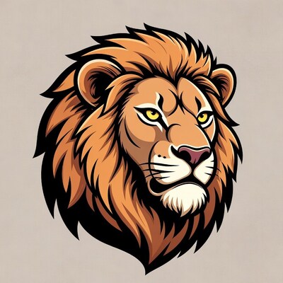 Roaring Lion Head Illustration