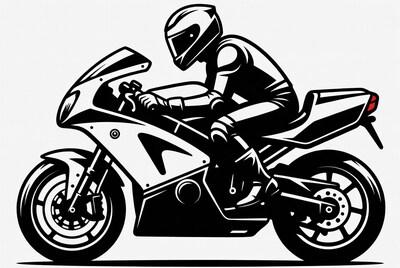 Man riding sport motorcycle illustration