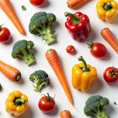 Fresh Carrots Broccoli Peppers Tomatoes
