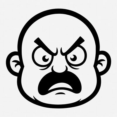 Angry cartoon face illustration