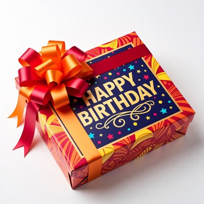 Happy Birthday Gift Box with Bow