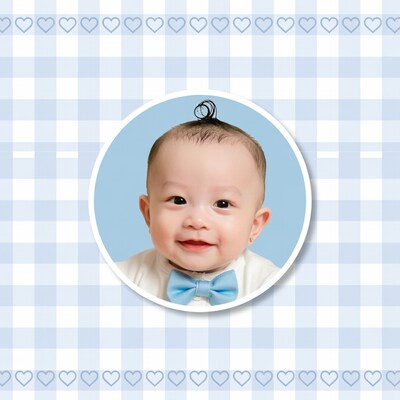 Asian baby boy in bow tie