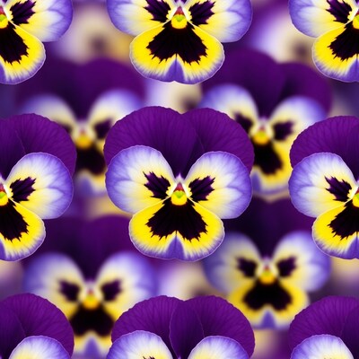 Purple Pansy Flowers Pattern