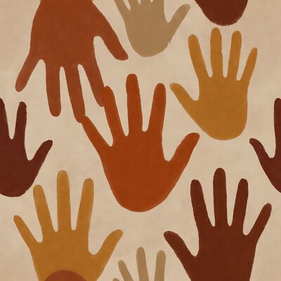 Colorful Handprint Pattern Illustration