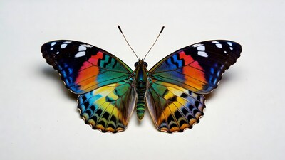 Colorful Morpho Butterfly Wings Spread
