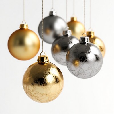 Gold and Silver Christmas Ornaments Hanging