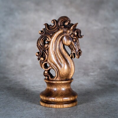 Carved Wooden Horse Chess Knight