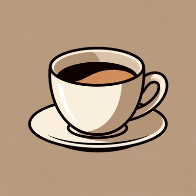 Coffee cup with saucer illustration