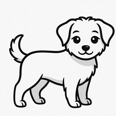 Cute puppy clipart illustration