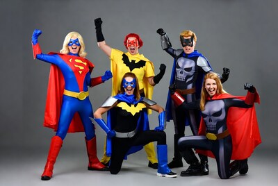 Superhero Cosplayers Group Pose