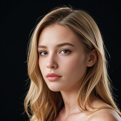Blonde woman close-up portrait