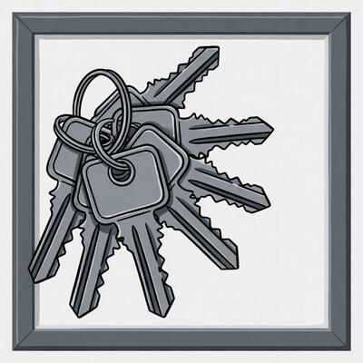 Clipart of Keys on Ring