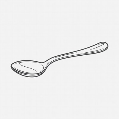 Line drawing spoon illustration