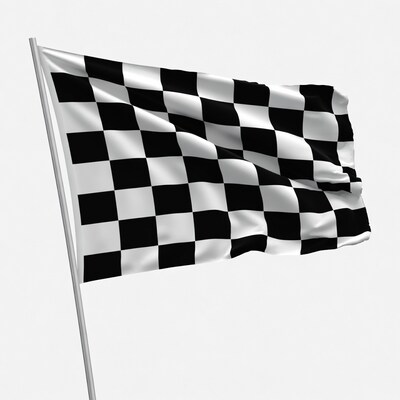 Checkered Racing Flag Waving