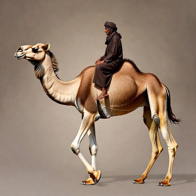 Man riding camel
